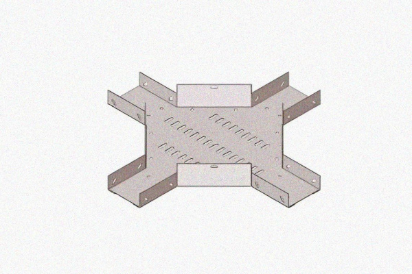 Лоток крестообразный замковый перфорированный КМЗ 600х100 УХЛ1, горячее цинкование S1,5