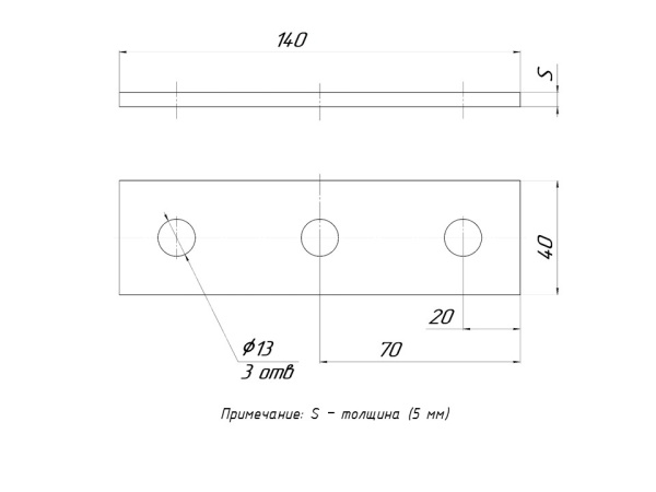 STRUT-пластина 3 отверстия EKF