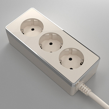 Удлинитель Gallant 3-х местный 3 м слоновая кость/хром Werkel