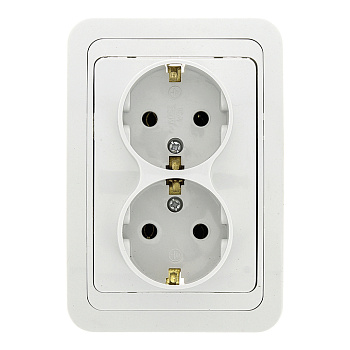 Лондон Розетка СУ 2-м с заземл. 16А белая IP20 EKF