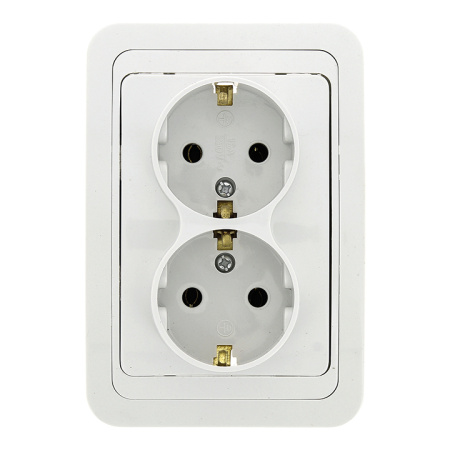 Лондон Розетка СУ 2-м с заземл. 16А белая IP20 EKF