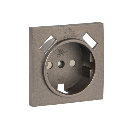 Валенсия Лицевая панель розетки 1-местной с/з 16А графит с защ, штор, с 2 USB 2,1А EKF