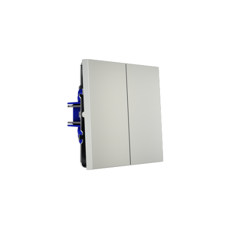 Проходной переключатель встраиваемый Voltum S70 двухклавишный 10А, (сталь)