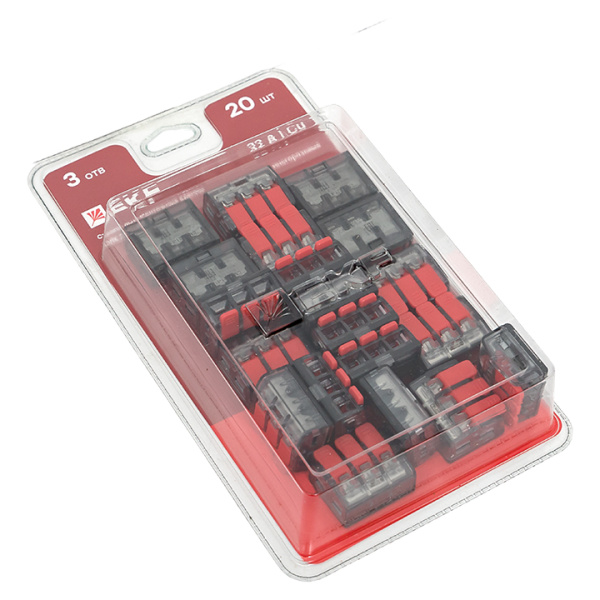 Клемма СМК 221-413 с рычагом 3 отверстия 0,2-4,0 мм2 блистер PROxima EKF