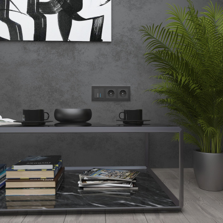 Aluminium Рамка на 3 поста (черный алюминий) Werkel