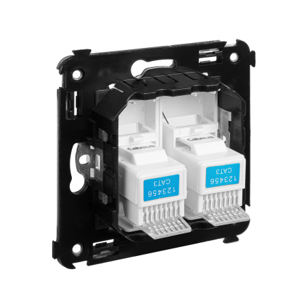 Телефонная розетка RJ-12 в стену двойная, "Avanti", "Белое облако" DKC