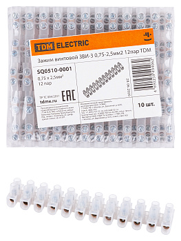 Зажим винтовой ЗВИ-3 0,75-2,5мм2 12пар TDM