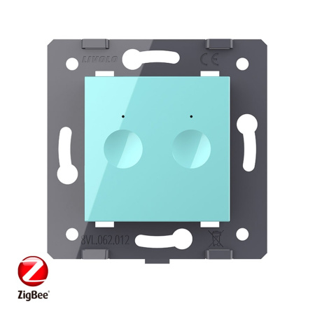 Двухклавишный сенсорный выключатель ZigBee Module, цвет зеленый (механизм) Livolo