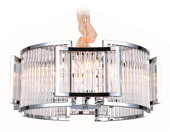 Подвесная люстра с хрусталем TR5366/6 CH/CL хром/прозрачный E14/6 max 40W D500*653 Ambrella Light