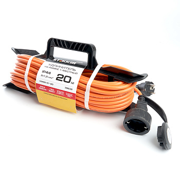 Удлинитель-шнур на рамке 1-местный с/з Stekker, HM05-01-20 (US1), 3*1,5мм², 20м, 220В, 16А, Home, оранжевый (US1)