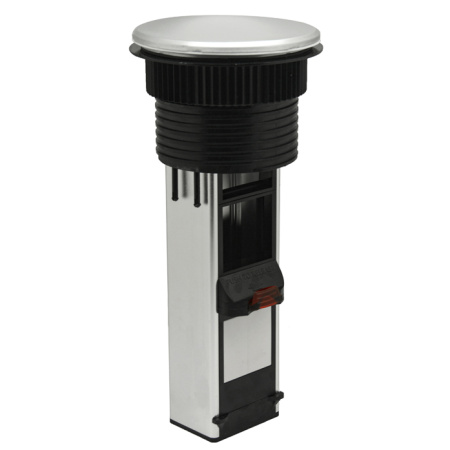 Donel Настольный встраиваемый выдвижной розеточный блок Vertical 6 мод. (3 мод. 45х45), алюминий