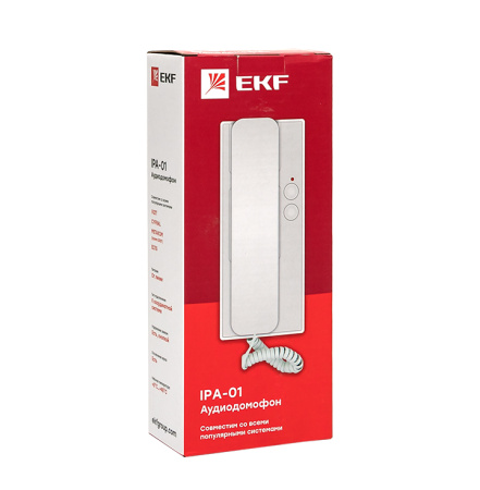 Аудиодомофон (аудиотрубка) IPA-01 бел, 2пр, IP20 EKF