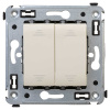Выключатель двухклавишный в стену, "Avanti", "Ванильная дымка" DKC