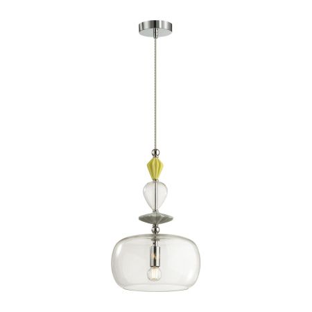 Подвес E14 1*40W 4893/1A BIZET хром/раноцветн./керамика/стекло ODEON LIGHT