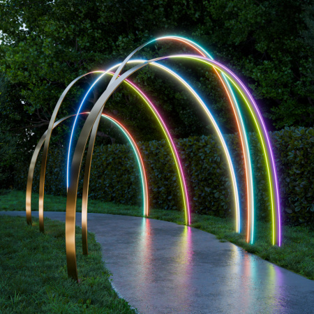 17-49 Светодиодный неон 220В, 6Вт/м, RGB, smd 5050, 80д/м, 10*18мм, 50м, IP65 Apeyron