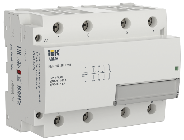 Контактор модульный KMR 100А 230В AC 2НО 2НЗ ARMAT IEK
