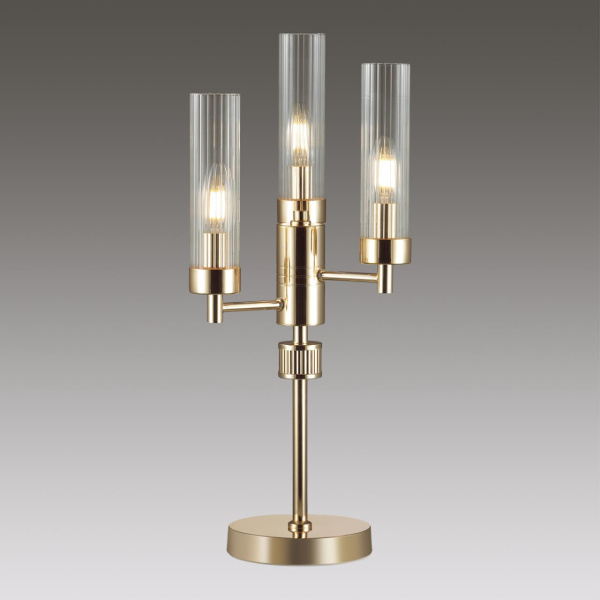 Настольная лампа E14 3*40W 220V KAMILLA золотой LUMION