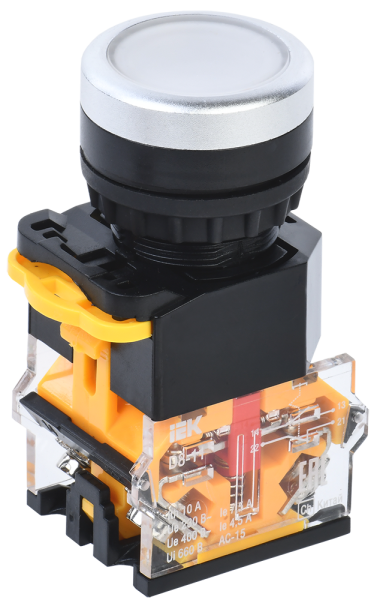 Кнопка управления D8-11 d=22мм 1з+1р белая IEK