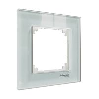 MERTEN M-Elegance Рамка стеклянная горизонт/вертик 1 мест . белый кристалл IP20 Schneider Electric