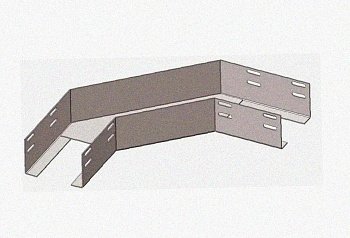 Лоток угловой глухой КГГ 100х60-135 УТ1,5 поворот на 135, горячее цинкование, S1,0