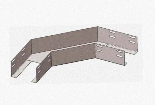 Лоток угловой глухой КГГ 100х60-135 УТ1,5 поворот на 135, горячее цинкование, S1,0