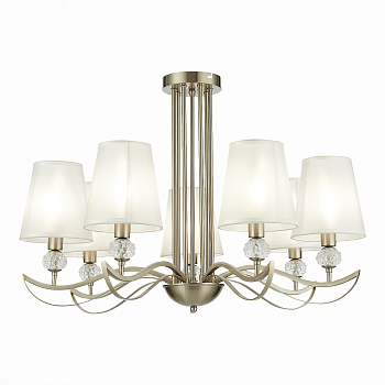 Люстра подвесная Никель, прозрачный/Белый E14 7*40Вт SLE111203-07 EVOLUCE