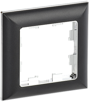 BRITE Рамка 1 пост РУ-1-Бр хром/черный IEK