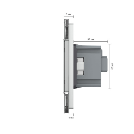 Розетка 4 модуля Серая Livolo Розетка 4 модуля Серая Livolo