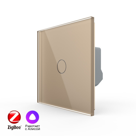 Одноклавишный умный сенсорный выключатель Livolo ZigBee, 1 пост, Золотой VL-C701Z-2AG