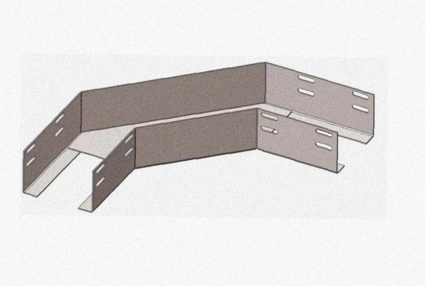 Лоток угловой глухой КГГ 200х200-90 У3 поворот на 90, окрашенный, S1,0