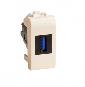 USB 3.0 розетка, Brava, сл кость, 1 мод. DKC