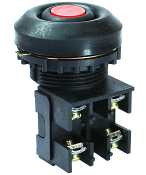 Выключатель кнопочный ВК30-10-11110-54 У2, красный, 1з+1р, цилиндр, IP54, 10А. 660В A Электротехник