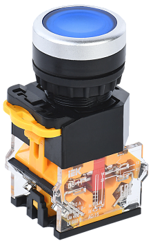 Кнопка управления D8-11 d=22мм 1з+1р синяя IEK
