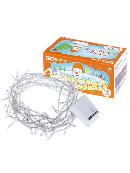 Гирлянда новогодняя светодиодная, СГ 100, 220 В, многоцветная, 5 м, 8 режимов TDM