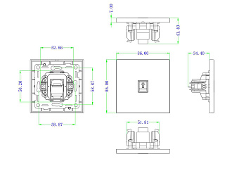 Donel N96 Компьютерная розетка RJ45 cat.6/ClassE, Бронза, серия DT