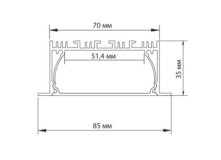 Donel Врезной алюминиевый профиль, 85х35х2000. Цвет: Белый матовый, RAL9003,Серия:DN8ALE