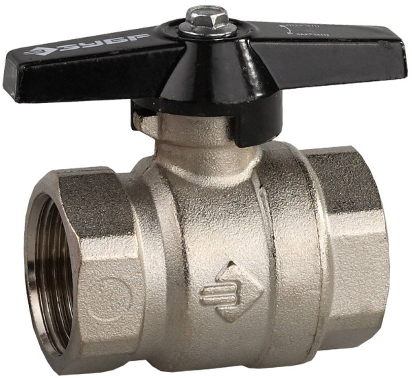 Кран шаровой полнопроходной "мама-мама", бабочка, хромиров латунь, 1" ЗУБР Кран шаровой полнопроходной "мама-мама", бабочка, хромиров латунь, 1" ЗУБР