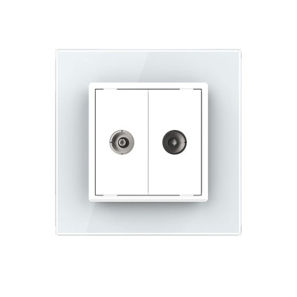 Розетка ТВ двойная Белая Livolo Розетка ТВ двойная Белая Livolo