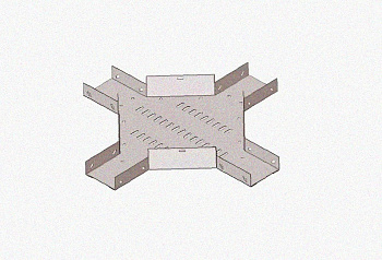 Лоток крестообразный замковый глухой КМЗГ 100х50 УХЛ1, горячее цинкование S1,5