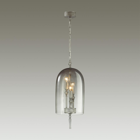 Подвес E14 3*40W BELL серебрист.с патиной/дымчатый/стекло ODEON LIGHT