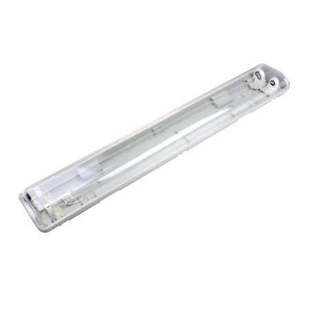Светильник линейный накладной G13 Т8 ULW-T42A T8x2-L66 IP65 WHITE С ЛПО 2х18 Uniel