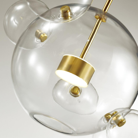 Люстра LED 36W 4000K BUBBLES золотой/прозрачный B ODEON LIGHT