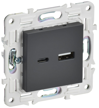 SKANDY Розетка USB A+C 3,1А SK-R14T титан IEK