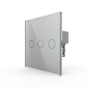 Сенсорный выключатель Livolo 3 клавиши 1 пост Серый UK стандарт VL-B603-3IG