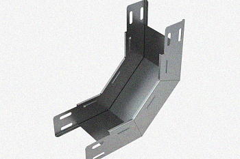 Лоток замковый глухой КСЗГ 100х80-90 УТ1,5 для поворота трассы вниз на 90, горячее цинкование, S1,0