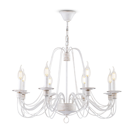 Люстра 8*E14 60Вт Белый с Золотом IP20 Velia FR2046-PL-08-WG Freya