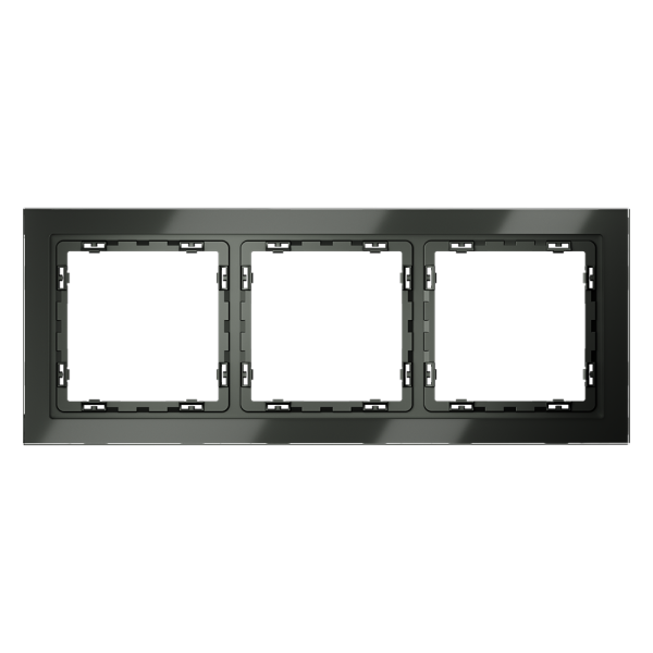 Рамка стеклянная Voltum S70 на 3 поста, (титан, стекло)