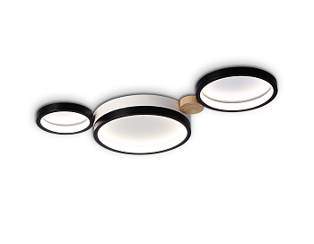 Настенно-потолочный светодиодный светильник с пультом FL4814/3 BK/WH черный/белый 3000K-6400K 45W 620*290*55 (ПДУ ИК) Ambrella Light