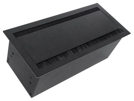 Donel Настольный встраиваемый розеточный блок с откидной крышкой 8 мод. (4 мод. 45х45), черный