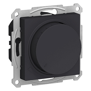 ATLASDESIGN СВЕТОРЕГУЛЯТОР (диммер) повор-нажим RC, 400Вт, КАРБОН Systeme Electric 